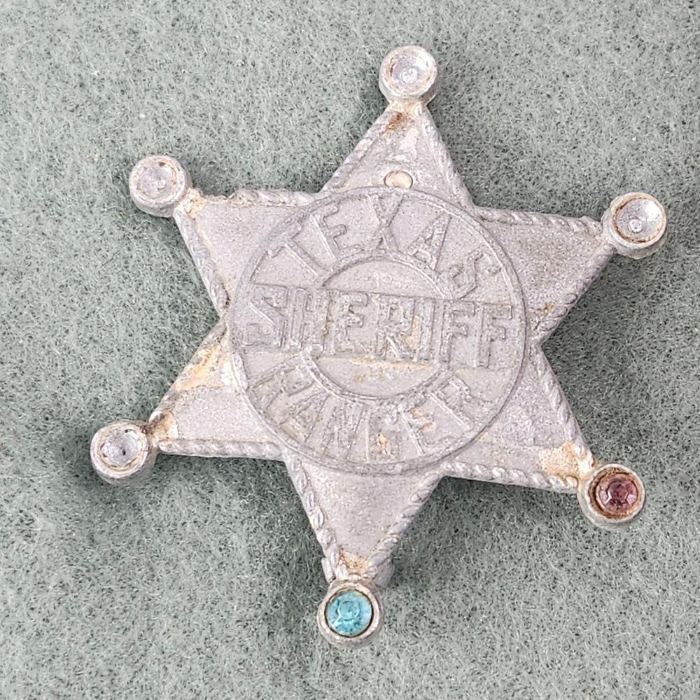 Vintage 1950s Toy Badge Texas Ranger Sheriff Western Cowboy